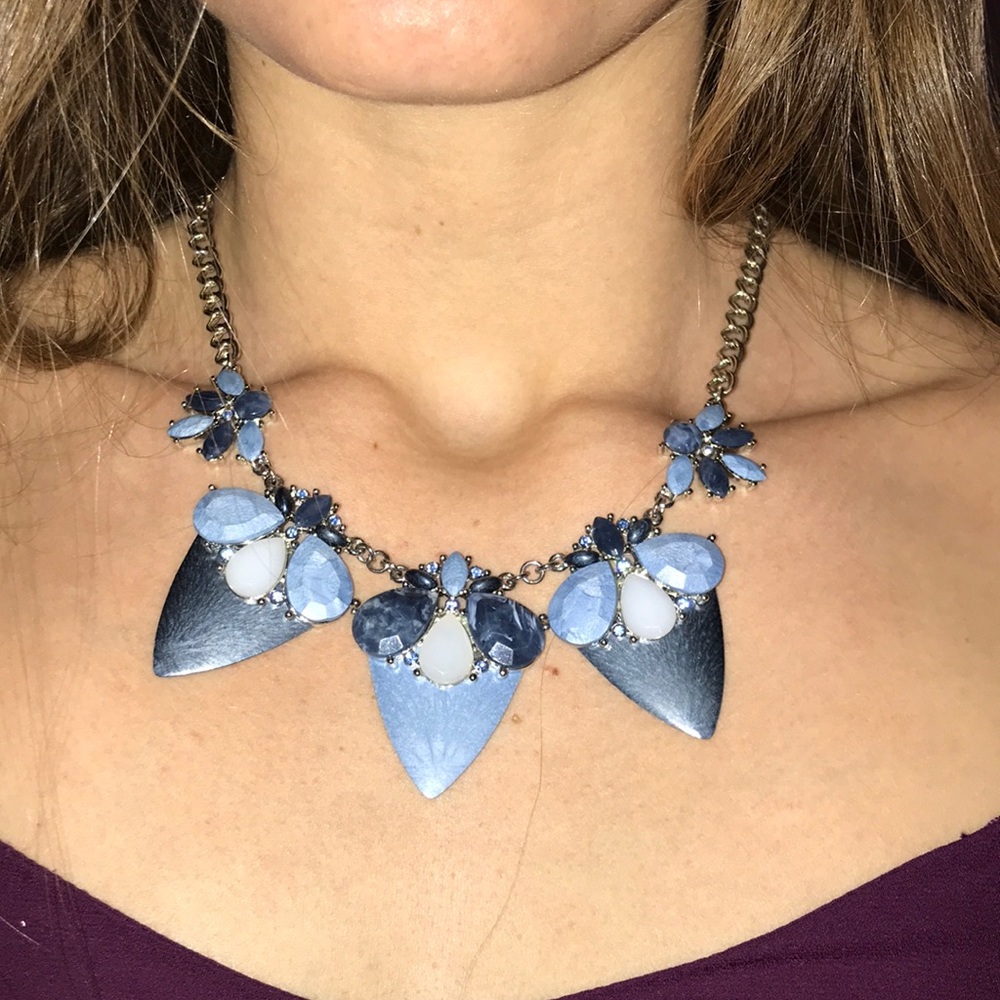 Sky & Navy Blue Charming Charlie Necklace